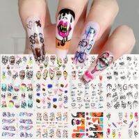 【YF】⊙☃  12pcs Graffiti Design Stickers Nails Bleeding Sliders Accessory LEJF37-48