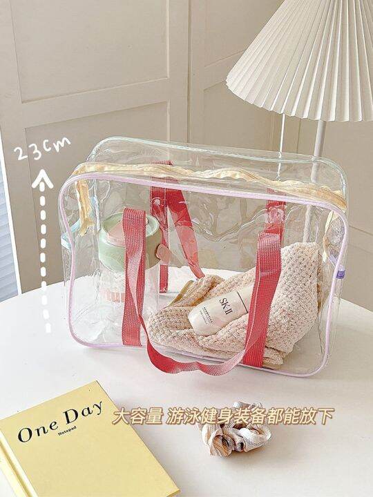 transparent-jelly-bag-pvc-waterproof-makeup-wash-handbag-large-capacity-swimming-beach-rafting-travel-shoulder-bag