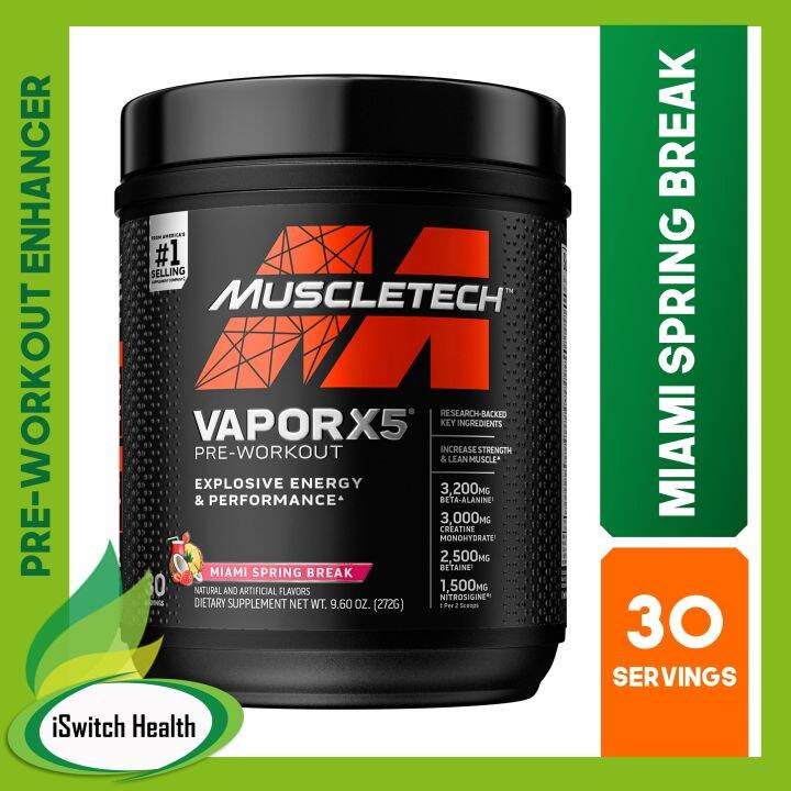 MuscleTech Vapor X5 PreWorkout 30 Servings Preworkout Powder