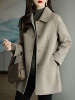 ♀❃ Woolen Coat Fashion Office Collar Breasted Coats for 2023 Wide-waisted