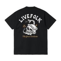 2023 NEWLivefolk-เสื้อยืดสีดำไร้ความปรานี