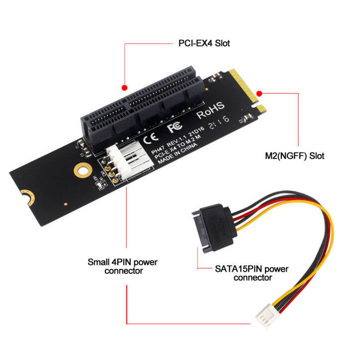 ngff-m-2ไปยัง-pcy-e-4x-ตัวแปลงเข้ากันได้กับ-x4-x1-x8-x16การ์ดสายเชื่อมต่อ-pci-e