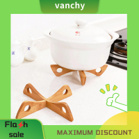 Vanchy Bamboo Cross Pot Bottom Stand Trivet Pot Rack Heat Insulation Anti Scald Cup Dish Holder Draining Rack