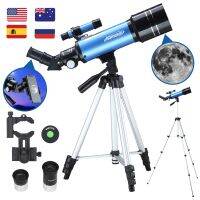 AOMEKIE 40070 Telescope Refractor with High Tripod Mobile Holder 16X/66X Erect Image for Space Moon Watching Kids Beginners Gift