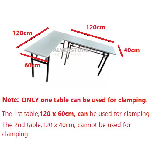 Alverstone (ASSEMBLED) Heavy Duty Offwhite 120x60 and 120x40cm LShape Table Computer Table