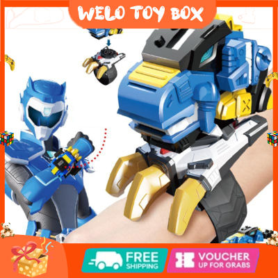 นาฬิกาของเล่นแปลงร่างขนาดเล็กพลังหุ่นยนต์แยกร่างได้ไดโนของเล่นสำหรับของขวัญวันเกิดเด็กผู้ชาย