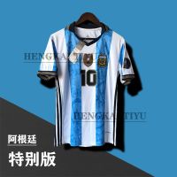 Retro messi Argentina special edition home 10 soccer uniform custom printed messi 10 เสื้อทีมฟุตบอล เสื้อบอล เสื้อกีฬาผู้ชาย