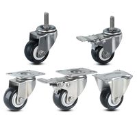 304 Stainless Steel Casters Wheels 4Pieces Polyurethane Tread Mute No Rust For Humid Environment Industrial Casters Furniture Protectors Replacement P