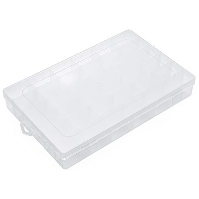 Earring Box Storage Box Jewelry Storage Box Transparent Plastic 36 Compartments with Lid and Adjustable Partition(1Pcs)