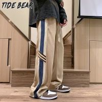 TIDE BEAR กางเกงสแล็คของผู้ชายกางเกงแฟชั่นใหม่กางเกงขาสั้นตรงลำลองของผู้ชาย