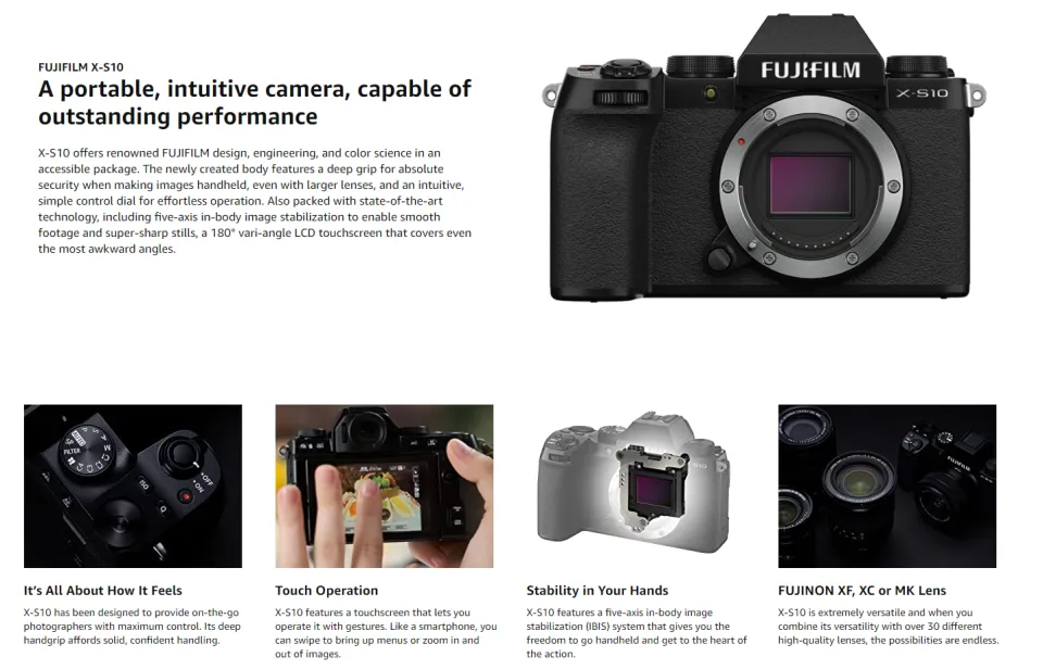 fujifilm xs10 body only