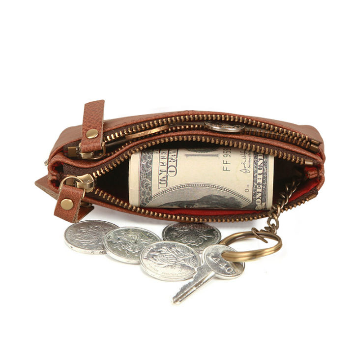 cobbler-legend-กระเป๋าใส่เหรียญหนังนิ่มกระเป๋าเงินใบเล็กสำหรับผู้หญิงราคาไม่แพงสีน้ำตาล