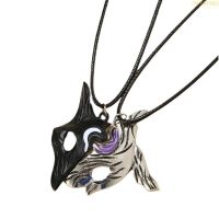 blg 2Pcs Classic Game Couple Lover Necklace Black White Pendant Chain for Girl Boy 【JULY】