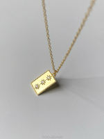 (Silver 925) hoo.stores Twinkle Stars Pendant Necklace สร้อยคอเงินแท้ s925 สร้อยคอสีทอง สร้อยคอพร้อมจี้ เครื่องประดับเงินแท้ ปลอดสารนิกเกิล ไม่แพ้ ไม่คัน