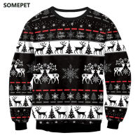 Christmas Sweaters Men Women Holiday Christmas Tree Reindeer Snowflakes Sweater Pullover Jumpers 3D Funny Xmas Sweatshirt