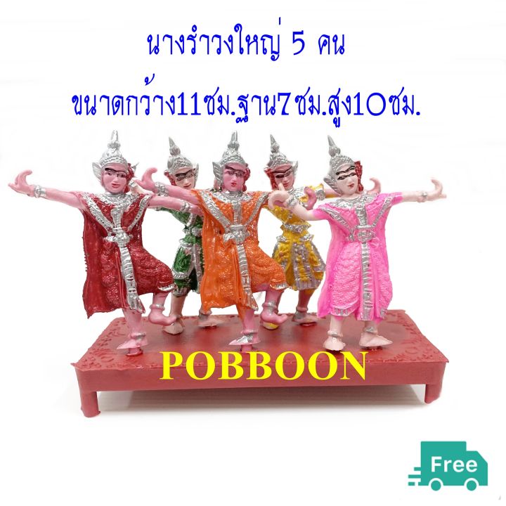 ตุ๊กตานางรำ-พลาสติกโรงใหญ่-5ตัว-เครื่องตั้งศาลพระภูมิ-เครื่องตั้งศาลตา-ยาย-นางรำ-ของแก้บน-ตุ๊กตานางรำ-ศาลพระภูมิ-ศาลตายาย-ศาลเจ้า