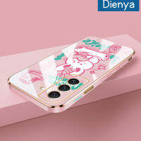 "Dienya S22ปลอกสำหรับ Samsung บวก S22อัลตร้าเคสลายการ์ตูนน่ารักโชคดีใหม่กรอบสี่เหลี่ยมกรอบชุบซิลิก้าเจลนิ่มเคสมือถือฝาครอบป้องกันเลนส์กล้องถ่ายรูปรวมทุกอย่างแล้ว"