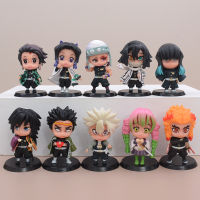 10pcs Demon Slayer Action Figure Tanjirou Tokitou Muichirou Kanroji Mitsuri Model Dolls Toys For Kids Gifts