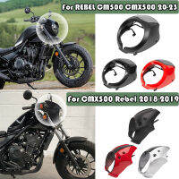 Ultrasupplier สำหรับ Honda Rebel CMX 500 300 CMX500 CMX300กระจกแผ่นบังแดดหน้ารถ Fairing M-A-S-K ปลอกกันกระแทกไฟหน้า Cowl สีดำ2017-2022