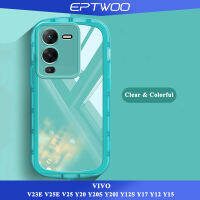 EPTWOO สำหรับ VIVO Y27 Y36 Y78 Y02S Y16 Y35 Y22 Y22S Y15S Y15A Y02 Y75 Y55 Y76S Y77 V5 V5S Y67 V7 PLUS Y79 V9 Y85 Y91 Y95 Y91C Y91i Y93 Y83 Y81 S1หรูหรานุ่มใสโทรศัพท์กรณีกันชนด้านหลังสำหรับผู้ชายผู้หญิง NA-02