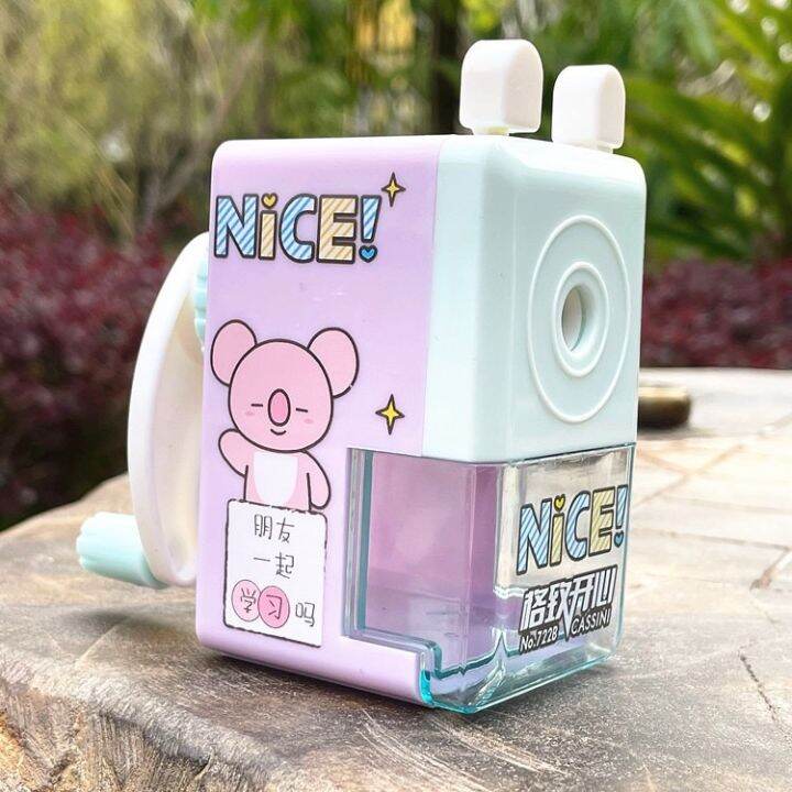 pencil-sharpener-กบเหลาดินสอแบบหมุน-ยี่ห้อnice-รุ่น722b-กบเหลาดินสอ-สีสันสดใสน่ารัก-ขนาดพกพาสะดวก