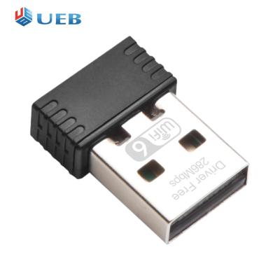 อะแดปเตอร์ Wi-Fi ดองเกิล USB WIFI6 286.8Mbps 2.4GHz ตัวรับสัญญาณ802.11b/g/n/ขวานไร้สายสำหรับพีซีแล็ปท็อป/เดสก์ท็อป
