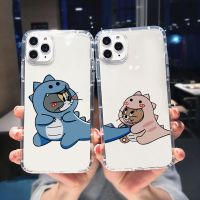 Funny Cute Dinosaur Couple Phone Case for IPhone 14 13 11 12 Pro MAX Mini XR XS Max X SE2 7 8Plus Clear Mouse Cover Shell Fundas