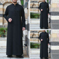 ผู้ชาย jubba thobe ซาอุดีอาระเบียอิสลามเสื้อผ้าสีดำแขนยาว abaya มุสลิมแฟชั่น Kaftan ผู้ชายมุสลิม clothing