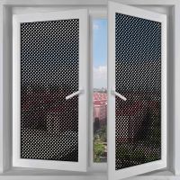 Window Glass Sticker Self-adhesive Mesh Window Film Black White Sun Window Stickers Light Stickers Privacy Room Darkening