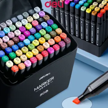 Deli Markers Pen 12-80 Color Sketch Art Pучка Brush Set Double