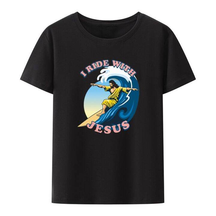 jesus-เสื้อยืดพิมพ์ลายกราฟิกตลกๆเสื้อยืดแขนลำลองขาสั้นคอกลมแฟชั่นพิมพ์ลายเสื้อยืดผ้าฝ้าย100-ใหม่ฤดูร้อนคอกลมขายส่งราคาถูกเสื้อยืดตลก