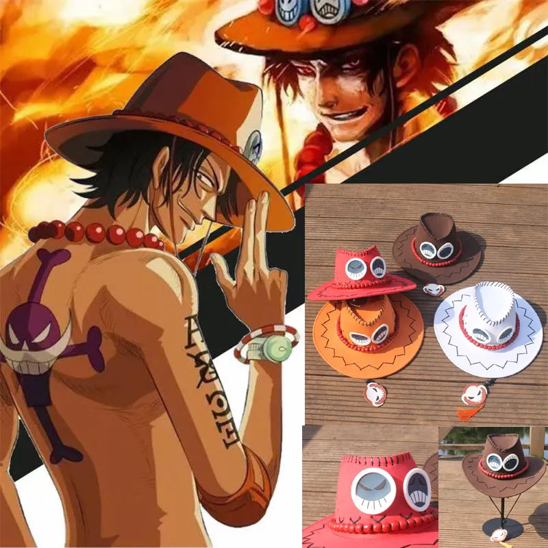 Anime One Piece D Ace Luffy Cosplay Cowboy hats men Women Travel Cap  Chopper Tony Pirates