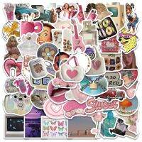 10/30/65pcs Y2K Girls Vintage Cartoon Stickers Cute Ins Style Decals DIY Skateboard Laptop Motorcycle Phone Bike Decoration Toys