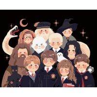 ระบายสีตามตัวเลข Harry Potter ขนาด 40×50 CM ภาพวาดสีน้ำมัน ฝึกสามธิ ของขวัญ DIY สำหรับตกแต่งบ้าน