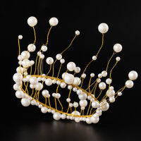 [pengxia] COD New Girls Pearl Crystal Crown MINI Tiara อุปกรณ์ตกแต่งเค้ก