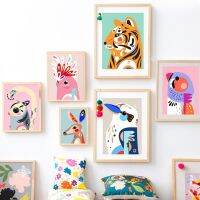 สีสัน Tiger Koala Kangaroo Bird Swan Wall Art ภาพวาดผ้าใบสำหรับตกแต่งห้องนั่งเล่น