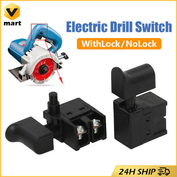 Electric Drill Switch 250V Black Cutting Lock on Marble Machine Planer ...