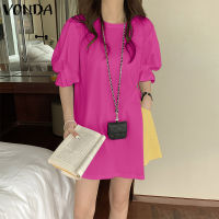 (จัดส่งฟรี)Fancystyle VONDA เสื้อยืดสตรีแขนสั้น,เสื้อจับจีบคอสไตล์ลำลอง