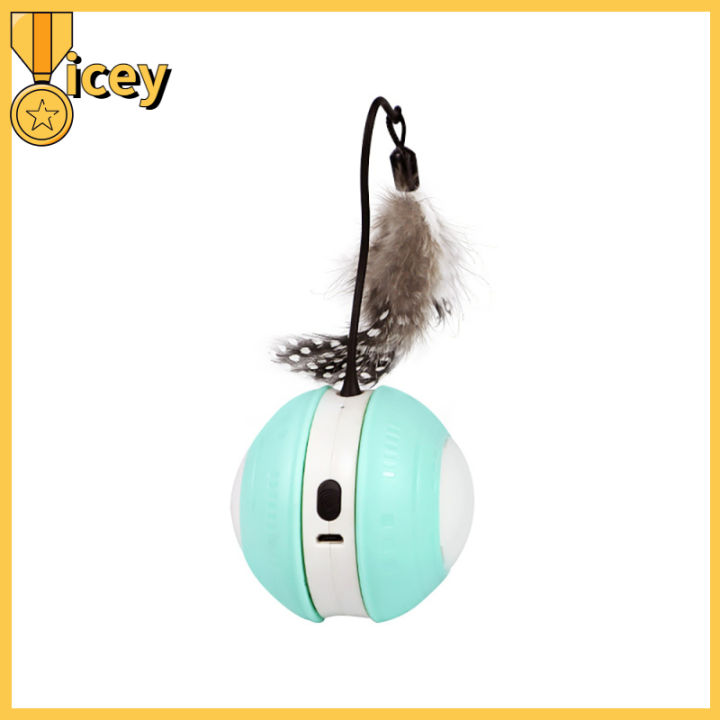 angelcity-บ้านสัตว์เลี้ยงลูกบอลมีเสียงส่องสว่างสำหรับแมวและลูกบอลเคลื่อนที่อัตโนมัติพร้อมขนนกชาร์จไฟ-usb
