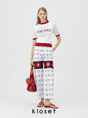 KLOSET The Poppy Love Pants (PS22-P005) กางเกงขายาว กางเกงผ้าปักลาย กางเกงผู้หญิง กางเกงแฟชั่น