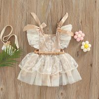 Rok Tutu Bayi Perempua Cantik ชุดบอดี้สูทเจ้าหญิง Baju Monyet Musim Panas Baru Lahir Pesta Pakaian Bermain Floral Dengan Kangan