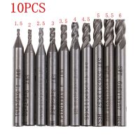 10Pcs/lot High Speed Steel 1.5-6mm HSS Straight Shank 4 Flue End Mill Cutter CNC Drill Bit Tool Sets