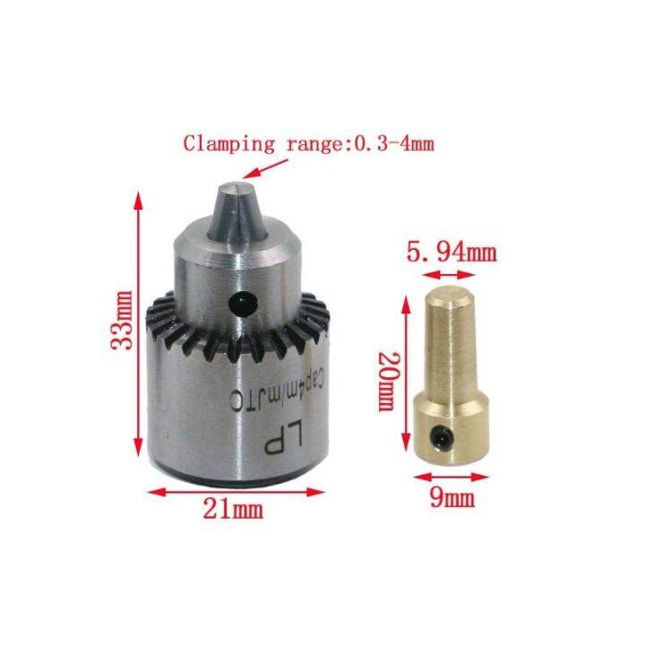 Micro Drill Chucks Motor Jaw Clamping 0.3 4mm Cone Mounted Spindle with