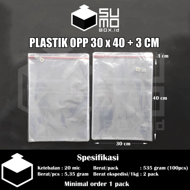 Plastik Opp 30x40 Seal Bening Isi 100 Lembar Plastik Lem Rekat Besar Baju Hijab Sendal 3760