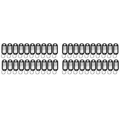 40 Pcs Assorted Key ID Label Tags Split Ring Keyring Keychain (Black)