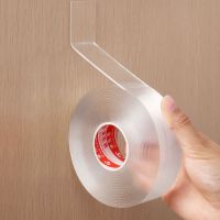 ✚۩ 3/2/1/M Nano Tracsless Tape Double Sided Tape Transparent No Trace Reusable Waterproof Adhesive Tape Cleanable Home Tape 1mmx2cm