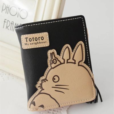 ZZOOI Cartoon Cat PU Leather Ladies Short Wallet Fashion Girls Womens Card Holder Zipper Wallets and Purses Tassel Coin Wallet