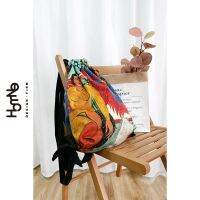 Fauvism artist Matisse around cross-body beam mouth bag student female all-match canvas backpack hh 【BYUE】