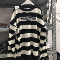 Y2K Onesize MM6 Margiela Jacquard เย็บปักถักร้อยเสื้อกันหนาวผู้ชายผู้หญิงลายเสื้อยิม