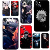 For iPhone 15 Case For iPhone 15 Plus Phone Back Cover Soft Silicone Protective Black Tpu Case satoru Funda coque